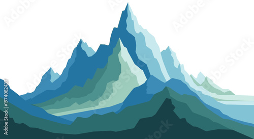 A stylized landscape design evokes a sense of calm and adventure, perfect for website backgrounds, presentations, or marketing materials conveying amb