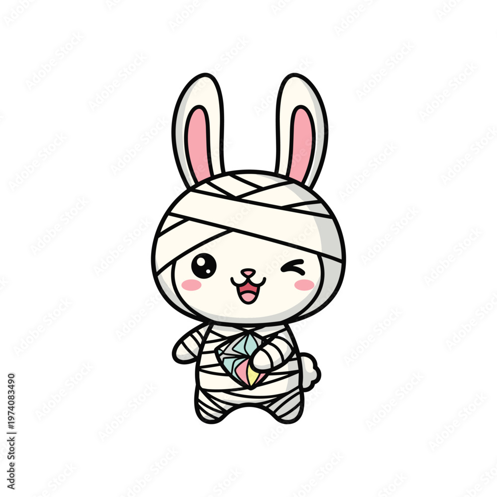 Obraz premium Mummy Rabbit Halloween Character Commercial