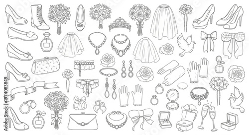 Collection of Wedding Accessories and Bridal Items.