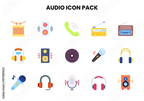 Audio Flat Collection Icons Pack