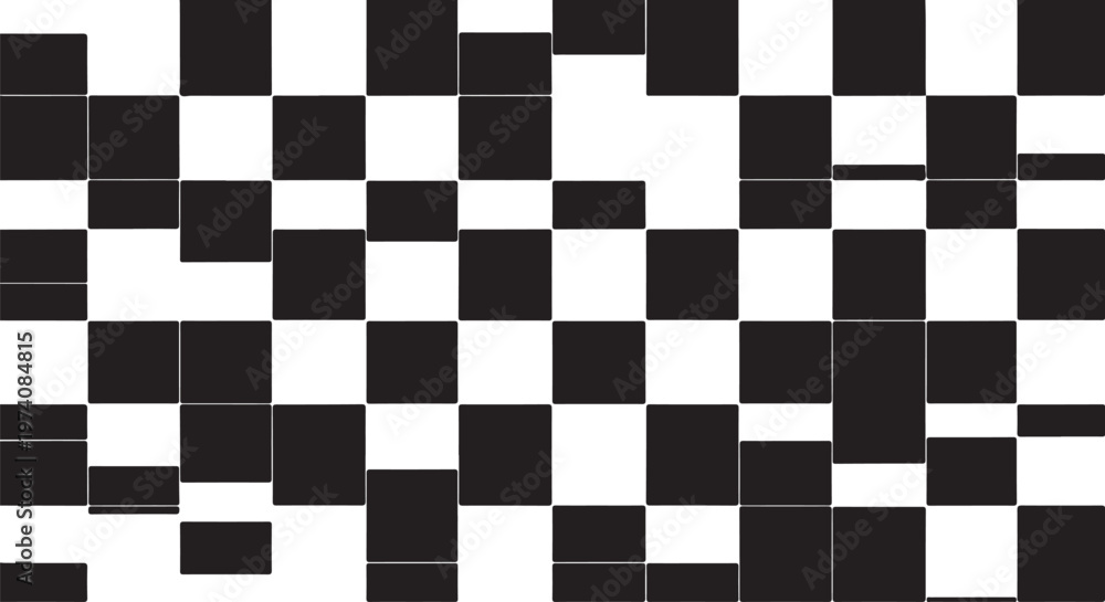 Obraz premium Abstract Black and White Checkerboard Geometric Pattern