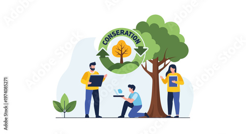 Dedicated Environmental Team Working on Conservation Project, Nurturing Nature and Promoting Sustainable Green Initiatives for a Healthier Planet