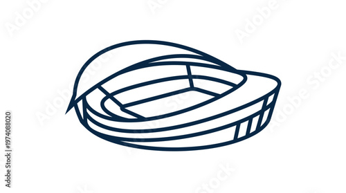 Abstract Line Art Stadium Icon Design