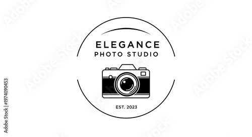 Minimalist Elegance Photo Studio Logo Template with Camera Icon