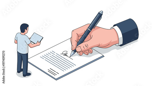 Finance and banking concept featuring a smiling businessman surrounded by icons of money, charts, gadgets, and services.