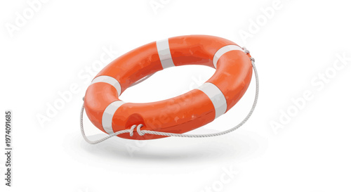 Orange Life Preserver Ring with Rope
