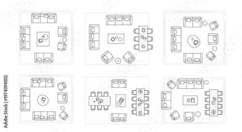 Diverse Interior Layouts - A Collection of Room Design Blueprints.