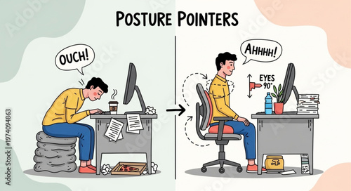 Correct Posture Pointers for Office Workers.