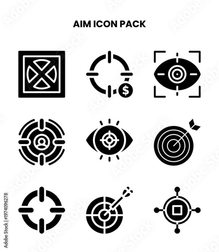 Aim Glyph Bundle Icons Pack