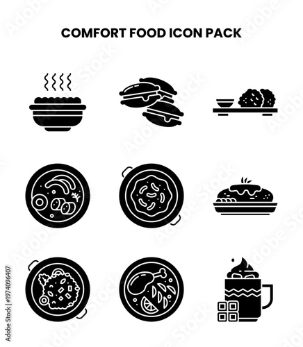 Comfort Food Glyph SVG Icons Pack