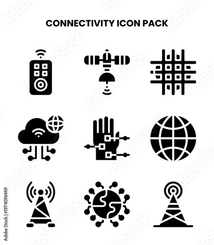 Connectivity Glyph Design Icons Pack