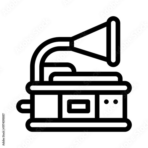 gramophone line icon