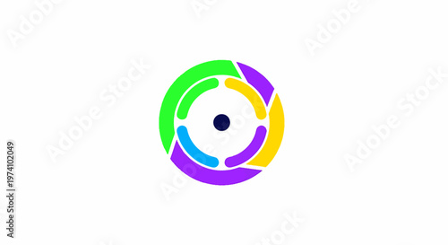 Colorful abstract circular design with vibrant hues and modern artistic appeal.