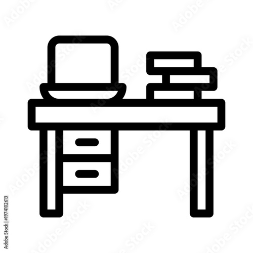 architect desk line icon