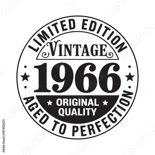 Vintage 1966 limited edition design with original quality text and stars