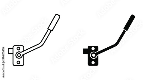 Vector illustration of black and white walkie talkie devices isolated on white background