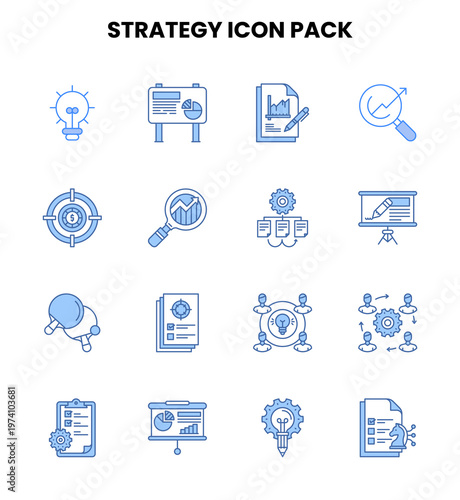 Strategy Two Colour Icons Pack