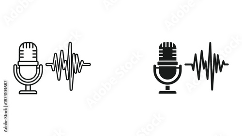 Microphone with Sound Wave Icon