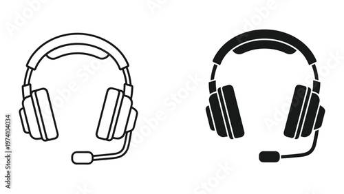 Wireless headset with microphone for communication, gaming, or online meetings isolated on white background