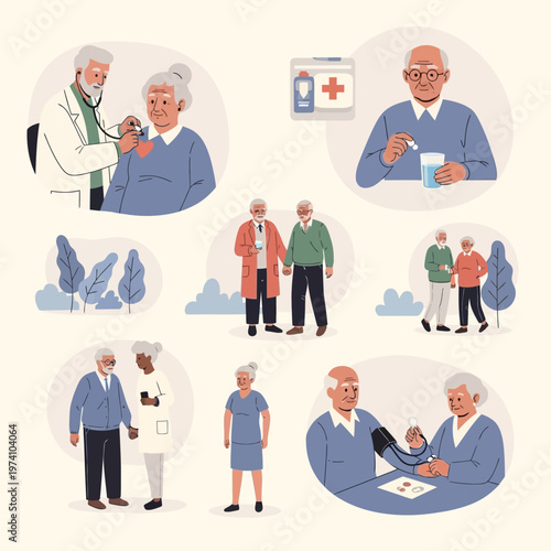 Elderly People in Various Life Situations.