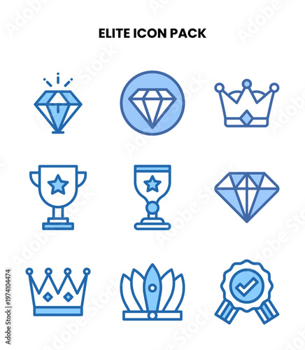 Tableau sur toile Elite Two Colour SVG Icons Pack