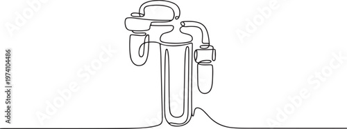 Continuous Line Drawing Of Portal filter. One Of Portal filter Machine. one line art icon drawing vector