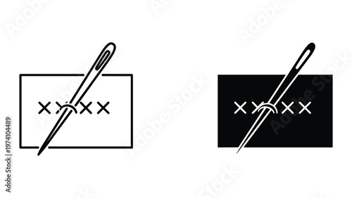 Sewing Needle Cross Stitch Icon