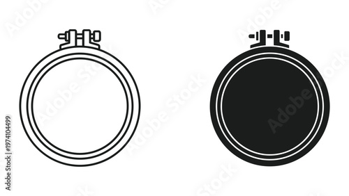 Embroidery Hoop Pair Outline Fill