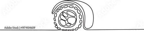 Sushi roll vector banner, background. One continuous line art drawing banner with text sushi menu for order, delivery. one line art icon drawing vector