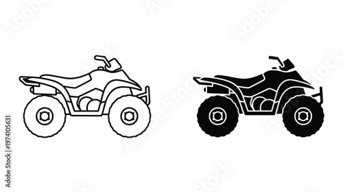 Quad Bike Vector Silhouette Adventure Vehicle