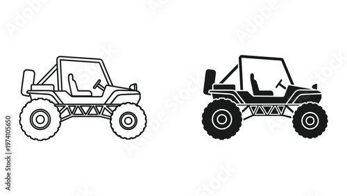 Buggy Vehicle Outline Silhouette Vector Transportation Adventure