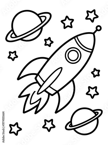 Blast Off into Imagination: A captivating illustration of a rocket soaring through a starry cosmos, inviting the viewer on an intergalactic journey filled with wonder and boundless exploration. 