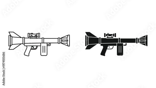 Rocket Launcher Icon Vector Military Weapon