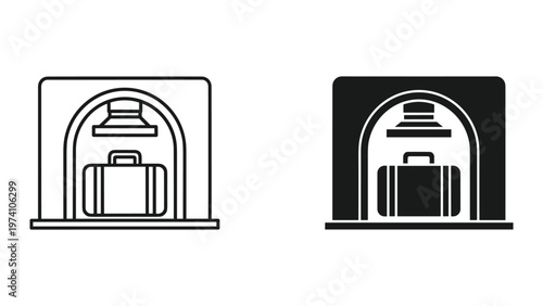 Luggage Scanner Security Screening Process Icon