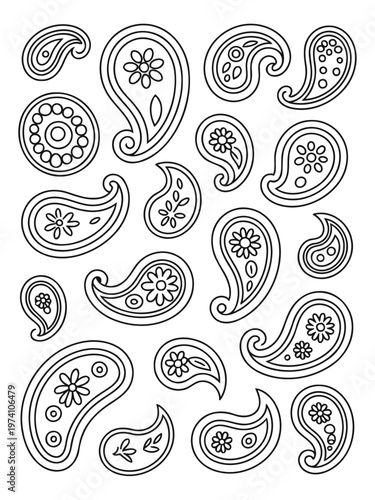 Paisley Pattern: An intricate and elegant array of paisley designs, showcasing a timeless pattern, perfect for adding a touch of vintage charm and bohemian flair.