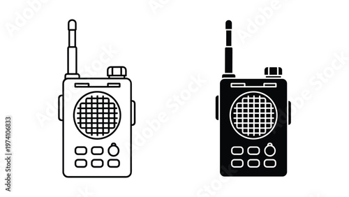 Walkie Talkie Communication Device Icon Signal Transmission