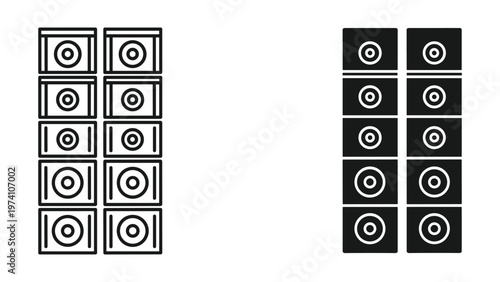 Speaker Array System Audio Sound Equipment Vector Grid
