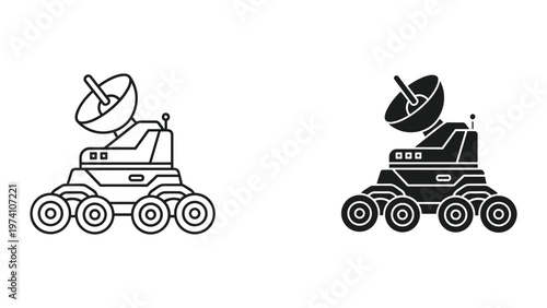 Mars Rover Satellite Exploration Vehicle Vector Icon