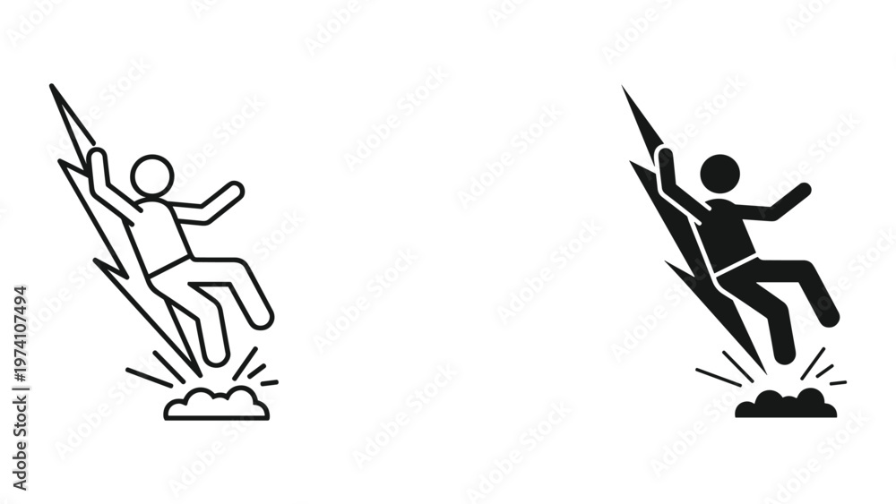 Φωτογραφία Falling Figure Lightning Strike Danger