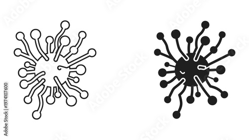 Virus Cell Icon Abstract Science Medical