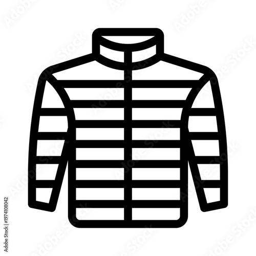 puffer jacket line icon