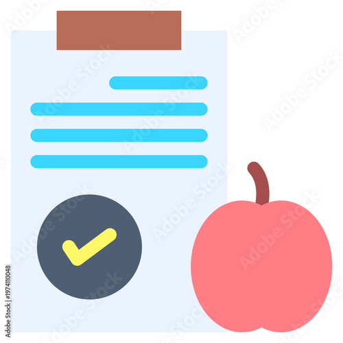 Vector Icon Diet, Calories, Pie Chart, Percentage, Health