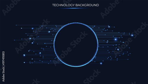 Strands of luminous, shimmering fiber optics elegantly form a circle of pulsating neon lights, swirling like a cosmic vortex in space. A modern, stylized concept of technological innovation: Big Data