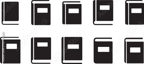 Black and white books icon seamless pattern design