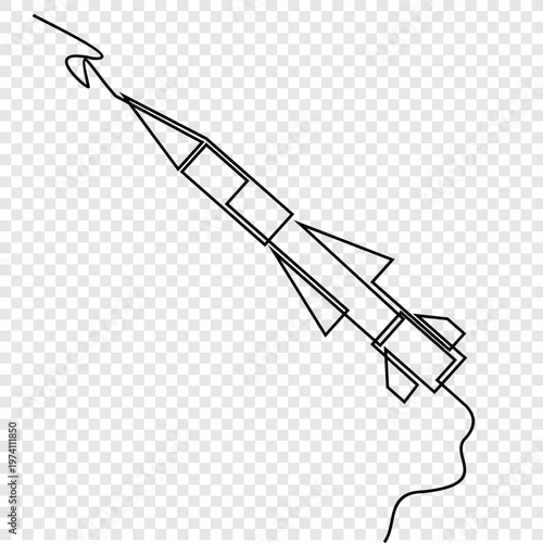 rocket, line drawing