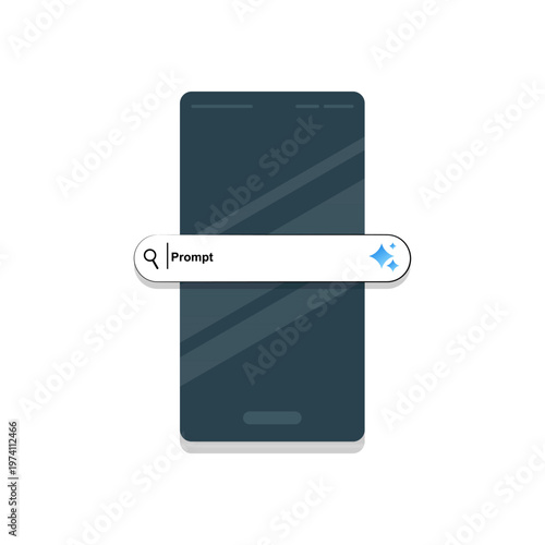 Artificial Intelligence Generative Search Bar Concept