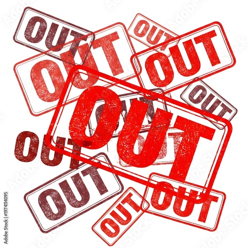 Out of stock stamp collage