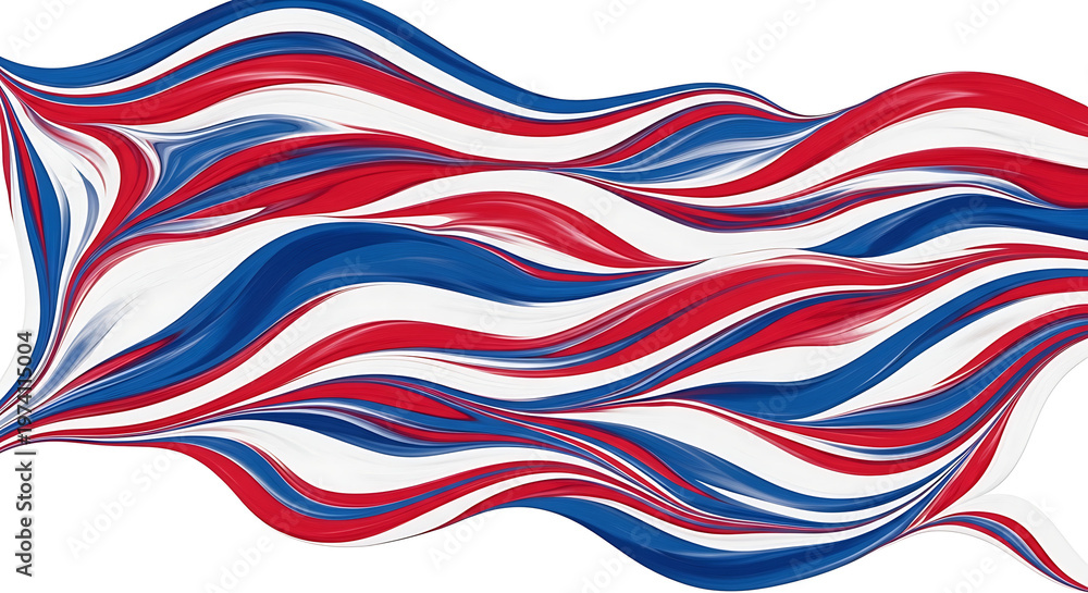Fototapeta premium A red and blue wavy ribbon
