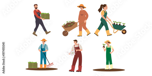 Activities of a Farmer Illustration