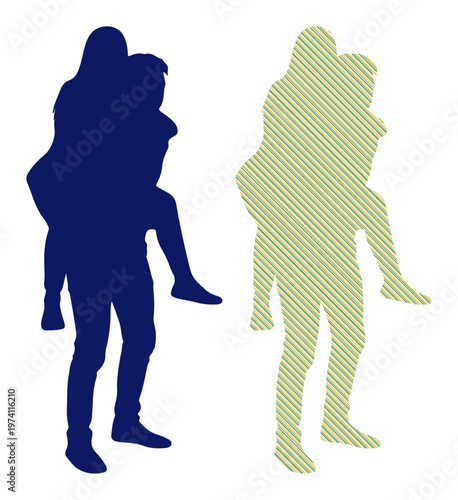 Joyful couple sharing a piggyback ride, symbolizing fun and connection